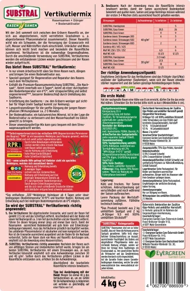 SUBSTRAL® Vertikutiermix Rasensamen Dünger Bodenaktivator für 133 m² - 4 kg
