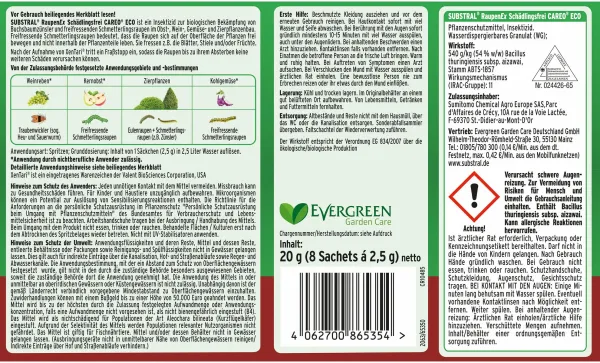 SUBSTRAL® RaupenEx Schädlingsfrei CAREO® ECO Konzentrat - 8 x 2,5 g