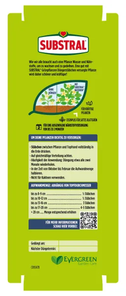 SUBSTRAL® vita + plus Grünpflanzen Dünger-Stäbchen - 60 Stäbchen