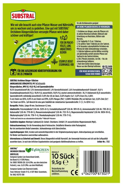 SUBSTRAL® vita+plus Orchideen Dünger­Stäbchen - 10 Stäbchen
