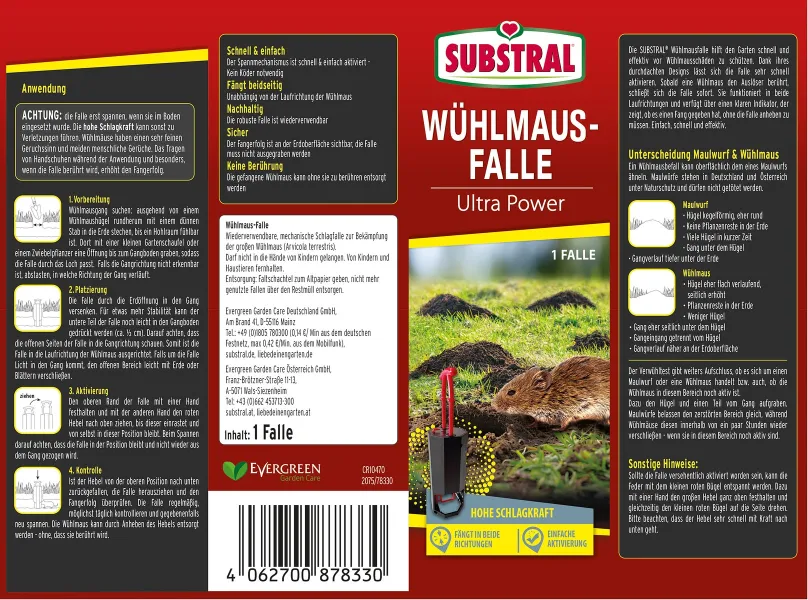 SUBSTRAL® Wühlmausfalle Ultra Power