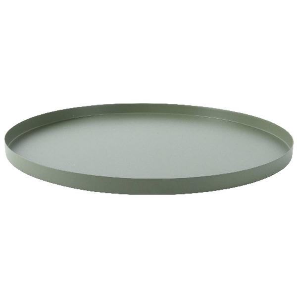 Tablett Grün matt Ø ca. 30,5 cm - Metall