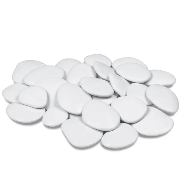 tera® Kunststeine Pebbles Weiß 3 - 4 cm für 25 x 25 cm Fläche - Kunststoff
