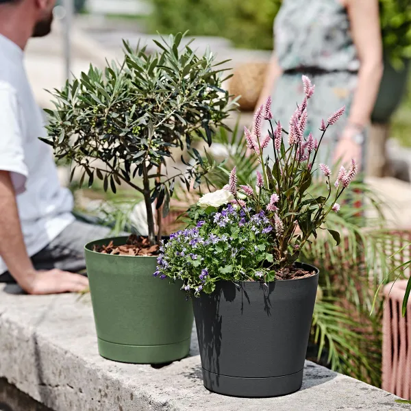 tera® Pflanzgefäße ORIONE Forest dunkelgrün 19 cm - Kunststoff