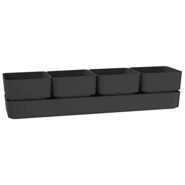 tera® Pflanzgefäße SIERRA Ash anthrazit 38 cm - Kunststoff