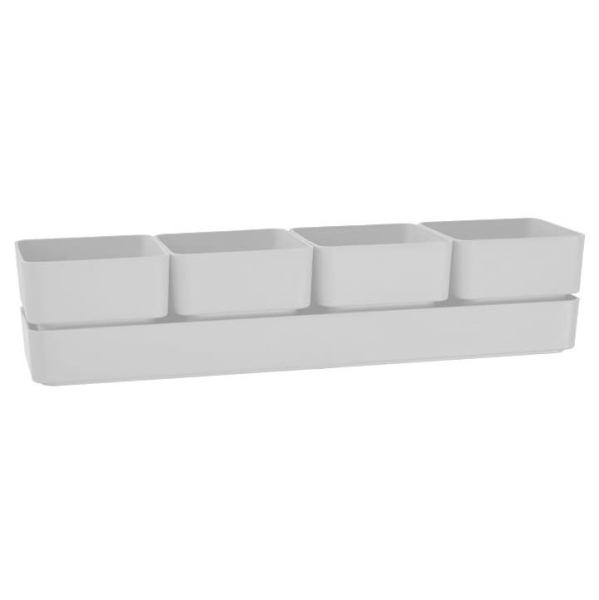 tera® Pflanzgefäße SIERRA Snow lichtgrau 38 cm - Kunststoff