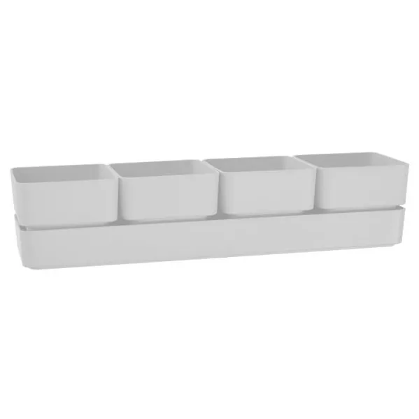 tera® Pflanzgefäße SIERRA Snow lichtgrau 38 cm - Kunststoff