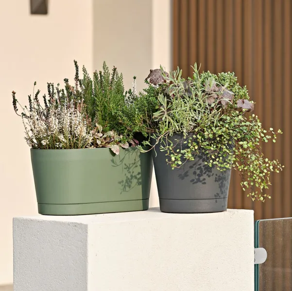 tera® Pflanzgefäße VEGA Forest dunkelgrün 40 cm - Kunststoff