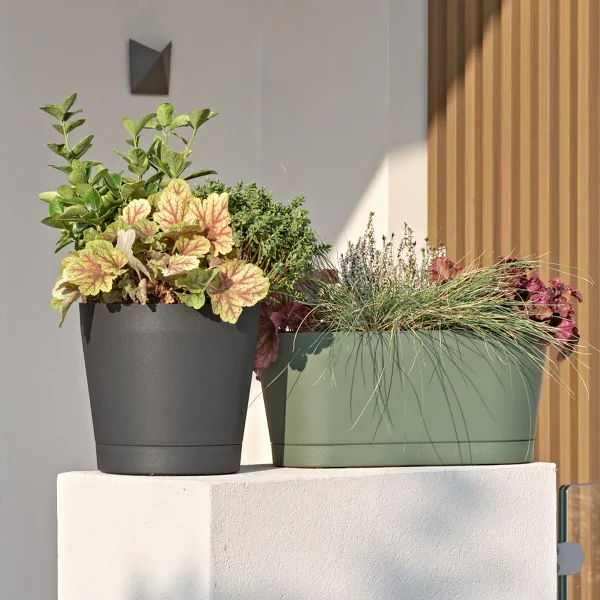 tera® Pflanzgefäße VEGA Forest dunkelgrün 40 cm - Kunststoff