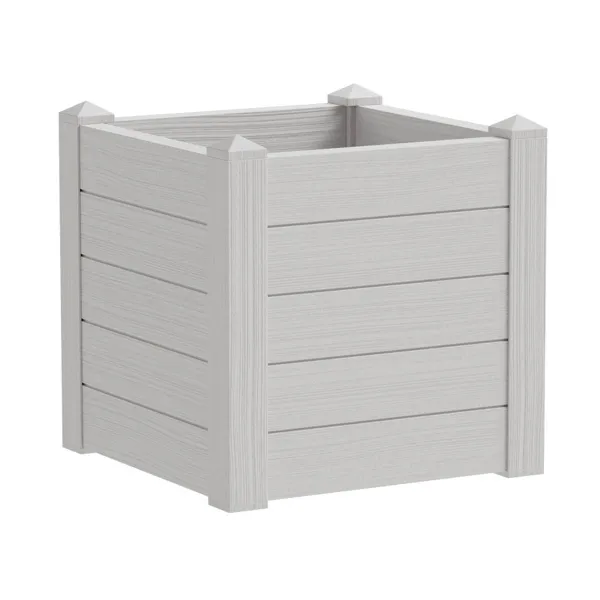 tera® Pflanzkasten TRAMA 001 Snow lichtgrau quadratisch 42 x 42 cm - Kunststoff