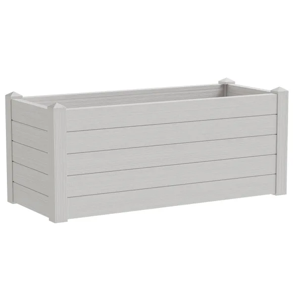 tera® Pflanzkasten TRAMA 002 Snow lichtgrau rechteckig 100 x 42 cm - Kunststoff