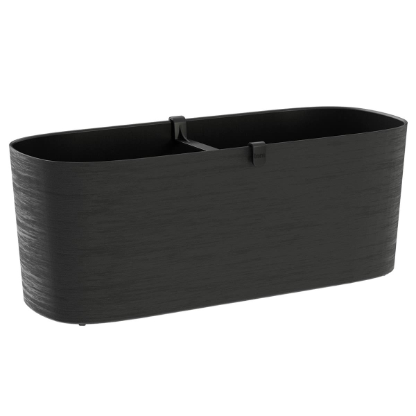 TeraPlast™ Pflanzgefäße PAROS Black schwarz rechteckig 40 cm - Kunststoff