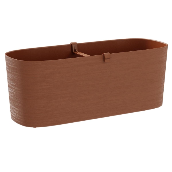 TeraPlast™ Pflanzgefäße PAROS Clay braun rechteckig 40 cm - Kunststoff