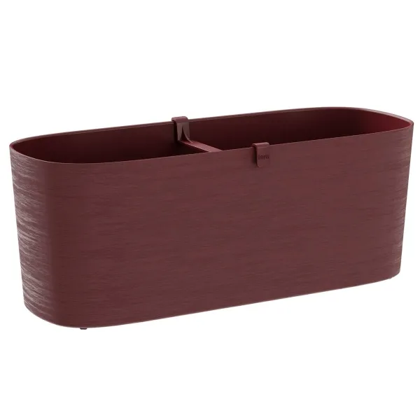 TeraPlast™ Pflanzgefäße PAROS Red Grape rotbraun rechteckig 40 cm - Kunststoff