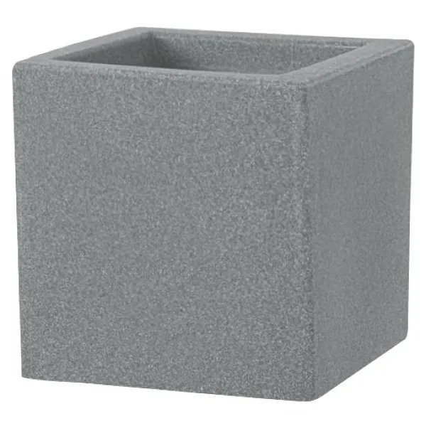 TeraPlast™ Pflanzgefäße SCHIO CUBO Smoke graumeliert 40 x 40 cm - Kunststoff