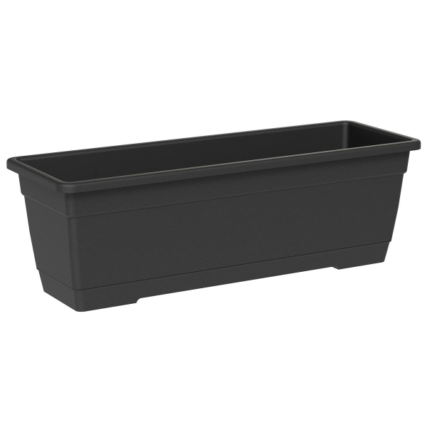 TeraPlast™ Pflanzkasten BIRKA Ash anthrazit rechteckig 80 cm - Kunststoff