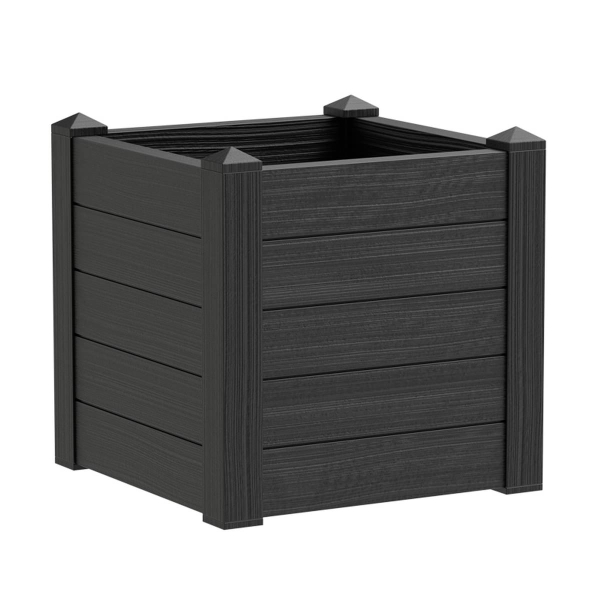 TeraPlast™ Pflanzkasten TRAMA 001 Ash anthrazit quadratisch 42 x 42 cm - Kunststoff