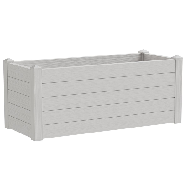 TeraPlast™ Pflanzkasten TRAMA 002 Snow lichtgrau rechteckig 100 x 42 cm - Kunststoff