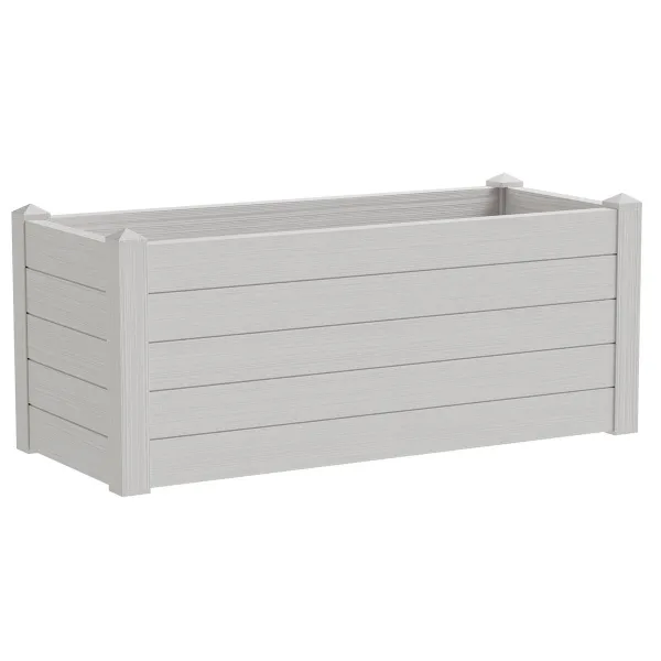 TeraPlast™ Pflanzkasten TRAMA 002 Snow lichtgrau rechteckig 100 x 42 cm - Kunststoff