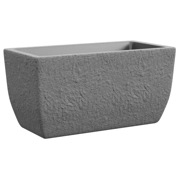 TeraPlast™ Pflanztrog PETRAM Stone Grey grau rechteckig 81 x 50 cm - Kunststoff