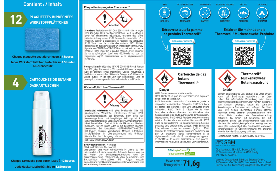 THERMACELL® Mückenabwehr Nachfüllpackung 48 Stunden 12 Plättchen & 4 Kartuschen