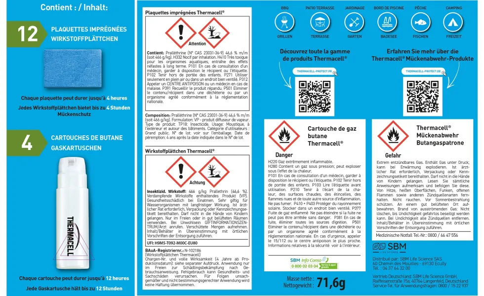 THERMACELL® Mückenabwehr Nachfüllpackung 48 Stunden 12 Plättchen & 4 Kartuschen THERMACELL® Mückenabwehr Nachfüllpackung 48 Stunden 12 Plättchen & 4 Kartuschen