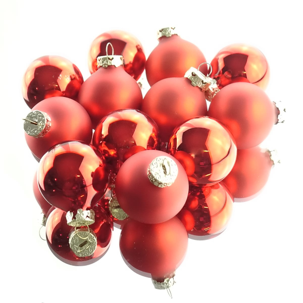 Thüringer Glasdesign Weihnachtskugeln Rot Ø 4 cm aus Glas - 12er Pack