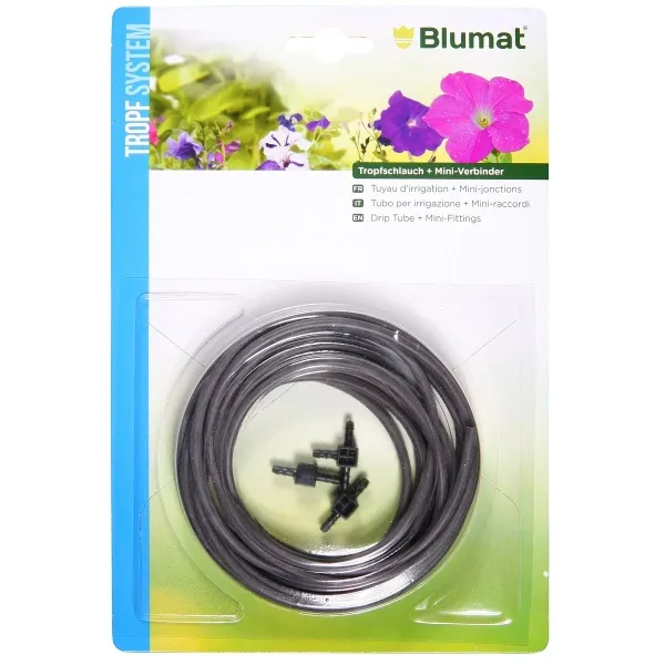 Tropf Blumat® Zubehör Tropfschlauch 3 Meter + 1 Mini-Abzweiger + 2 Mini-Verbinder Tropf Blumat® Zubehör Tropfschlauch 3 Meter + 1 Mini-Abzweiger + 2 Mini-Verbinder