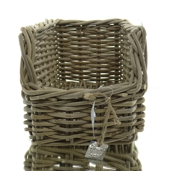 VAN DER LEEDEN Aufbewahrungsbox Rattan Grau 50x20h20cm