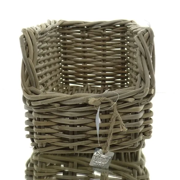 VAN DER LEEDEN Aufbewahrungsbox Rattan Grau 50x20h20cm