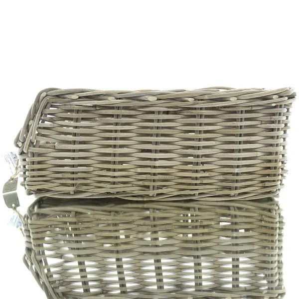 VAN DER LEEDEN Aufbewahrungsbox Rattan Grau 50x20h20cm
