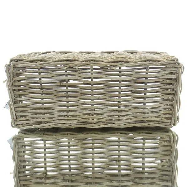 VAN DER LEEDEN Aufbewahrungsbox Rattan Grau 50x20h20cm