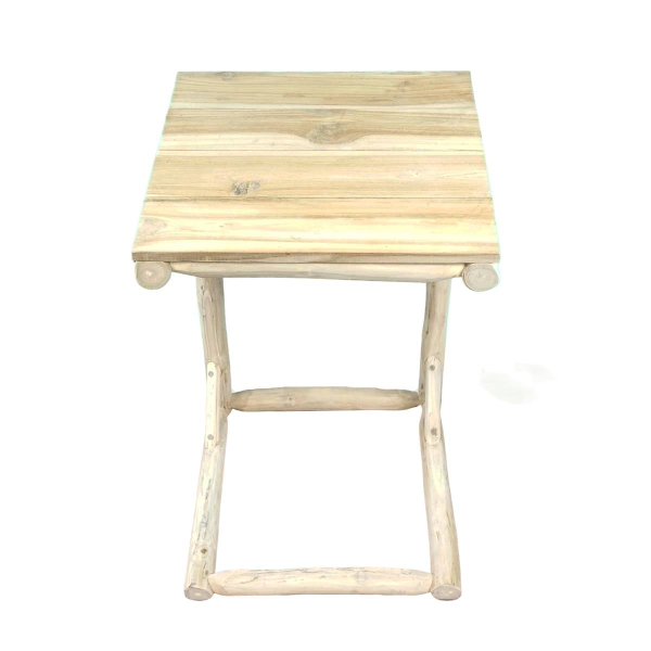 VAN DER LEEDEN Beistelltisch Teakholz Natur 40 x 66 cm