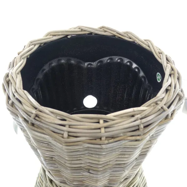 VAN DER LEEDEN DRYPOT® Rattan Gartenschlauchhalter Ø 45 Höhe 37 cm