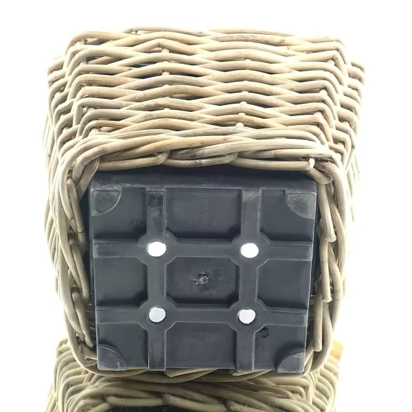 VAN DER LEEDEN DRYPOT® Rattan Pflanzgefäß Grau 48 x 48 x 37 cm - Sylter Körbe