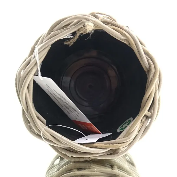 VAN DER LEEDEN DRYPOT® Rattan Pflanzgefäß Grau ca. Ø 17 cm - Sylter Körbe