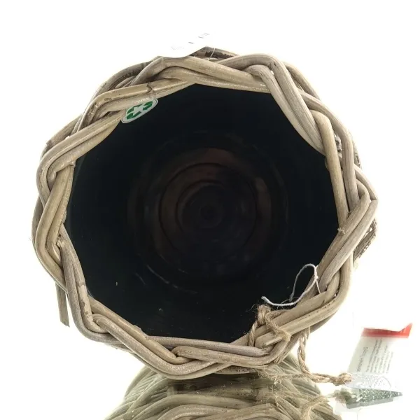 VAN DER LEEDEN DRYPOT® Rattan Pflanzgefäß Grau Ø ca. 20 cm - Sylter Körbe