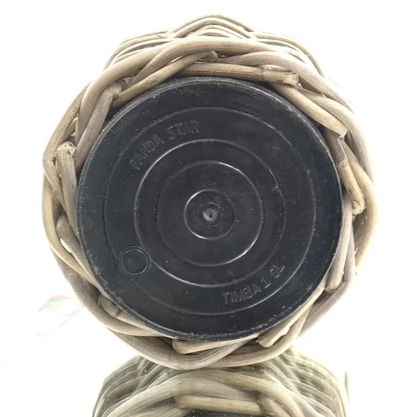 VAN DER LEEDEN DRYPOT® Rattan Pflanzgefäß Grau Ø ca. 20 cm - Sylter Körbe