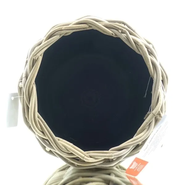 VAN DER LEEDEN DRYPOT® Rattan Pflanzkübel Grau Ø 25 cm - Sylter Körbe