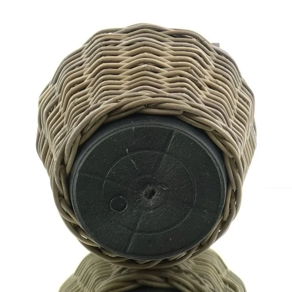 VAN DER LEEDEN DRYPOT® Rattan Pflanzkübel Grau Ø 32 cm - Sylter Körbe