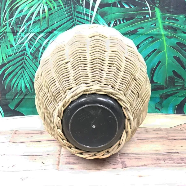 VAN DER LEEDEN DRYPOT® Rattan Pflanzkübel Grau Ø 40 cm - Sylter Körbe