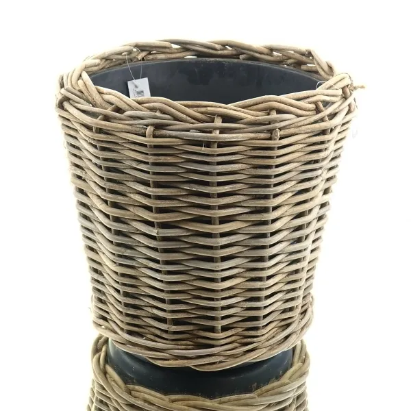 VAN DER LEEDEN DRYPOT® Rattan Pflanzkübel Grau Ø 42 cm - Sylter Körbe VAN DER LEEDEN DRYPOT® Rattan Pflanzkübel Grau Ø 42 cm - Sylter Körbe