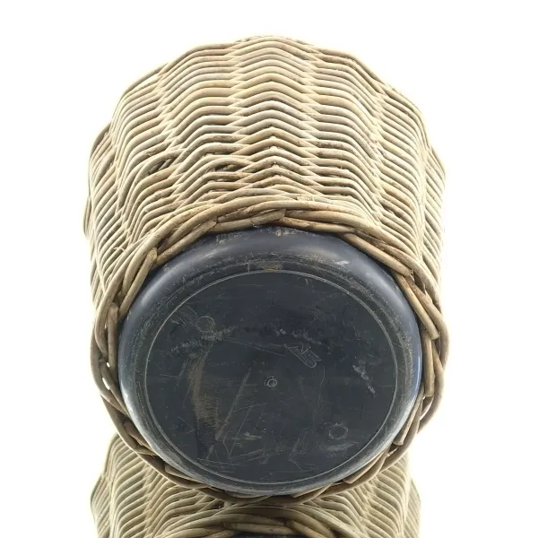 VAN DER LEEDEN DRYPOT® Rattan Pflanzkübel Grau Ø 42 cm - Sylter Körbe
