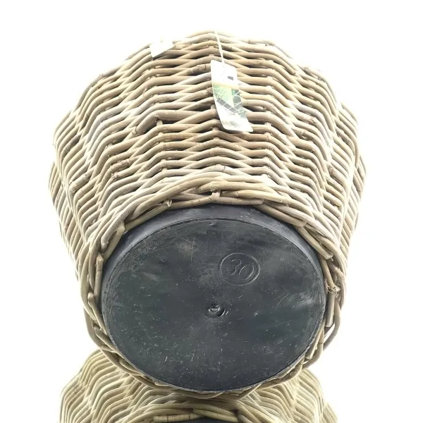 VAN DER LEEDEN DRYPOT® Rattan Pflanzkübel Grau Ø 43 cm - Sylter Körbe