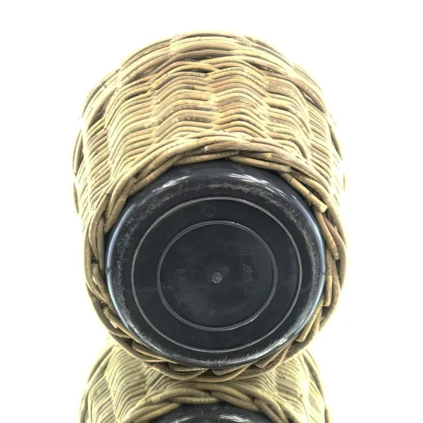 VAN DER LEEDEN DRYPOT® Rattan Pflanzkübel Grau Ø 43 cm - Sylter Körbe