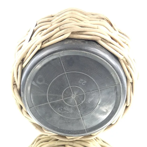 VAN DER LEEDEN DRYPOT® Rattan Pflanzkübel Grau Ø 59 cm - Sylter Körbe