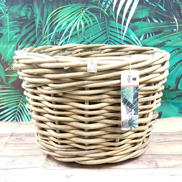 VAN DER LEEDEN DRYPOT® Rattan Pflanzkübel Grau Ø 59 cm - Sylter Körbe VAN DER LEEDEN DRYPOT® Rattan Pflanzkübel Grau Ø 59 cm - Sylter Körbe