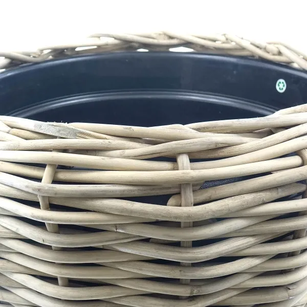 VAN DER LEEDEN DRYPOT® Rattan Pflanzkübel Grau Ø 83 cm - Sylter Körbe