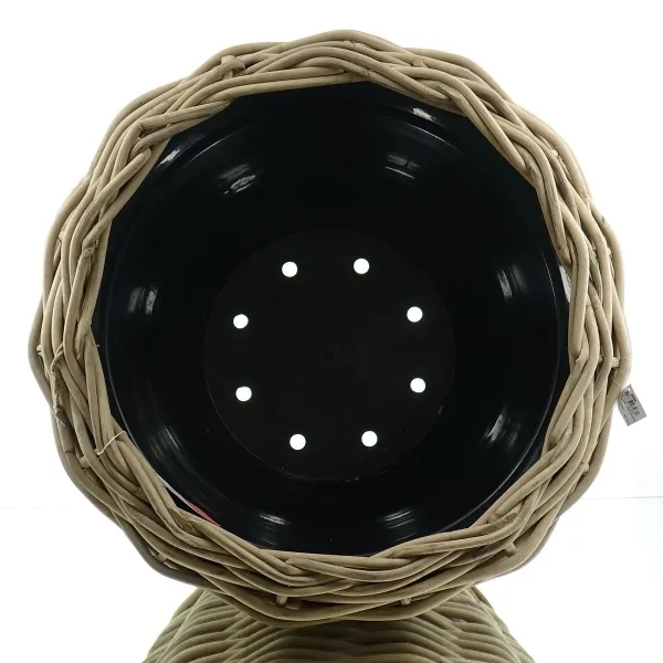 VAN DER LEEDEN DRYPOT® Rattan Pflanzkübel Grau Ø 83 cm - Sylter Körbe