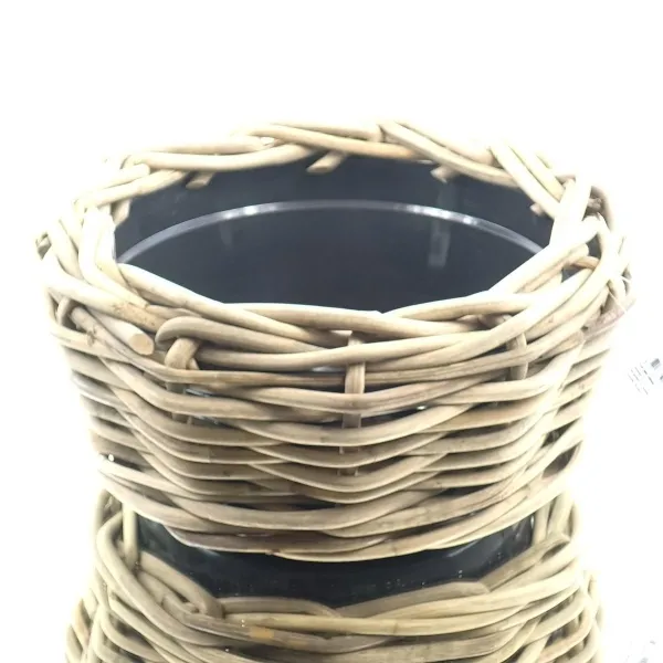 VAN DER LEEDEN DRYPOT® Rattan Pflanzschale Grau Ø 40 cm - Sylter Körbe VAN DER LEEDEN DRYPOT® Rattan Pflanzschale Grau Ø 40 cm - Sylter Körbe